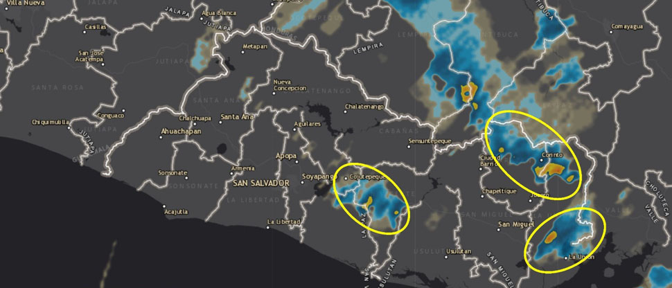 Se registran lluvias en la zona oriental del país