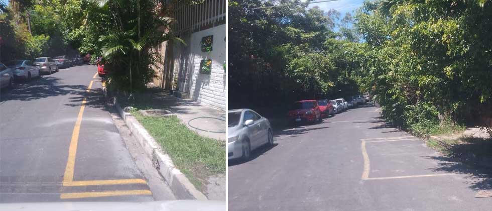 Surge nueva denuncia por vecinos que pintan la calle para reservar parqueo en Ciudad Delgado