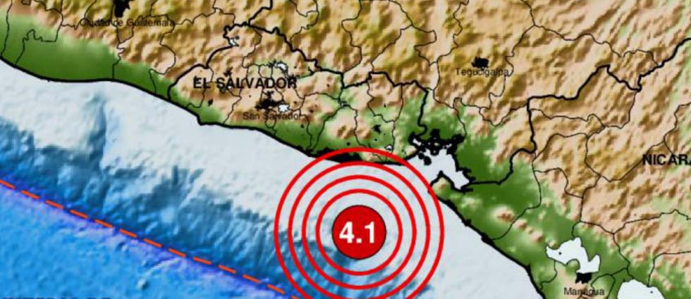 Sismo de 4.1 grados de magnitud sacude parte de El Salvador esta noche de jueves