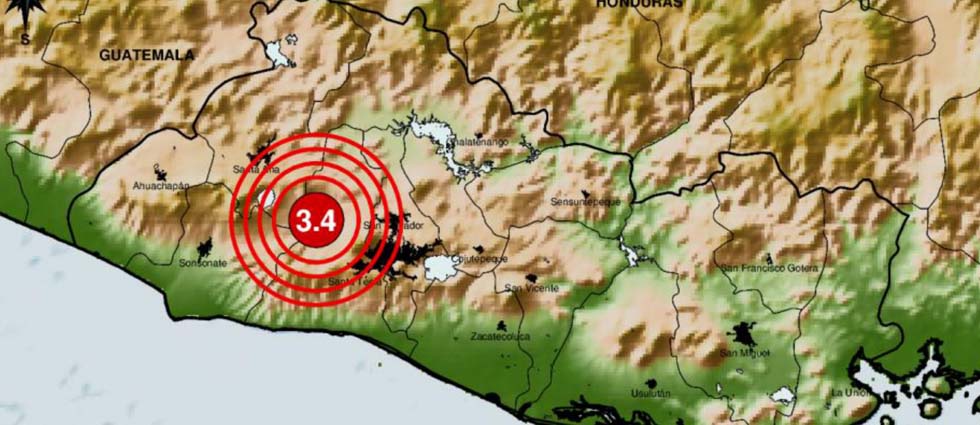 Superficial sismo sacude parte de El Salvador esta lluviosa mañana de domingo