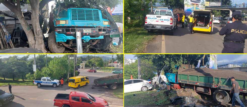 Conductor realiza un viraje no autorizado y acaba estrellándose contra un árbol y una valla en La Libertad