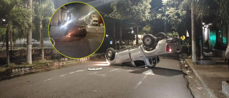 Conductor provoca fuerte choque tras no respetar señal de alto