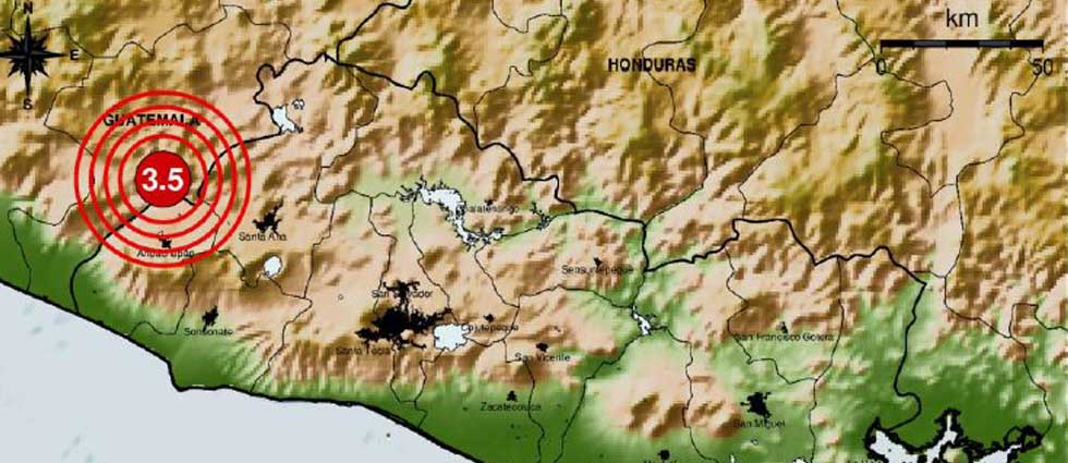Dos sismos originados en Guatemala también sacuden parte de El Salvador esta mañana de domingo
