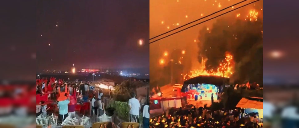 Espectáculo de fuegos artificiales con drones se sale de control y desata pánico en China