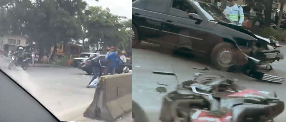 Motociclista y su acompañante resultan lesionados tras fuerte choque en carretera Panamericana