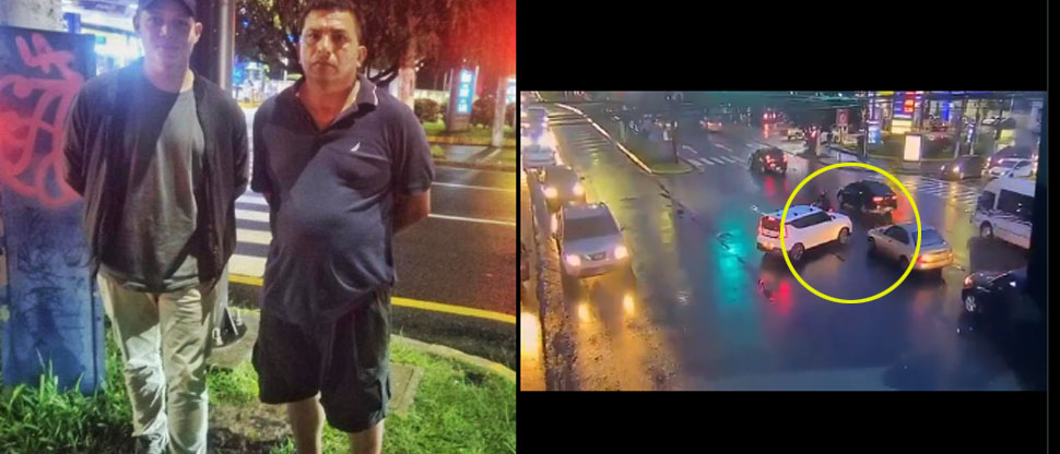 Discusión entre conductores en plena vía termina a golpes y luego en arresto de ambos