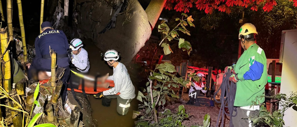 Rescatan con vida a hombre que cayó a una quebrada en San Jacinto