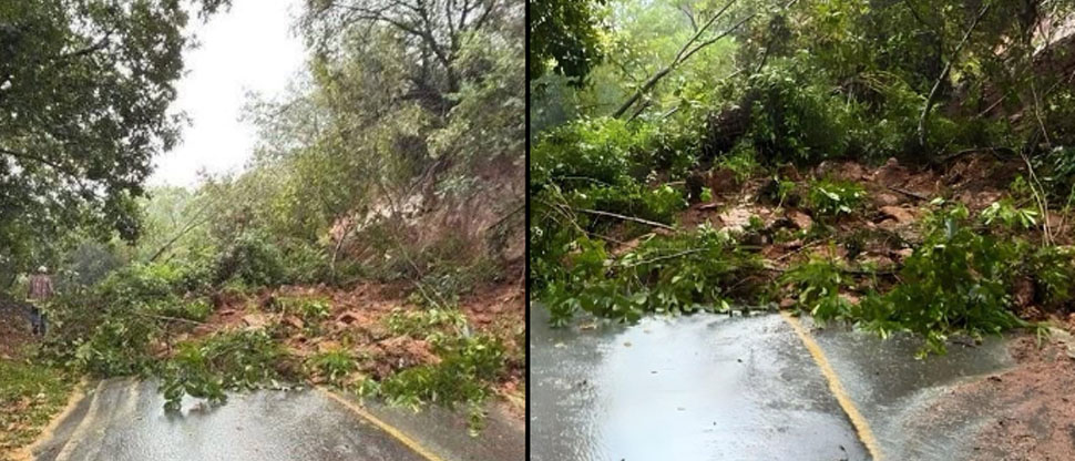 Equipos de emergencia coordinan labores de remoción de escombros por derrumbe en Morazán