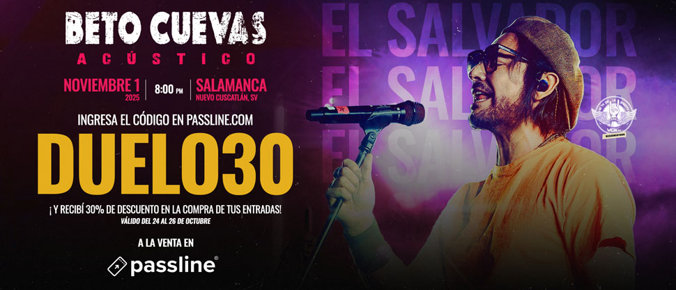 Hoy, último día del 30 % de descuento al utilizar código: Duelo30, para concierto de Beto Cuevas en Salamanca