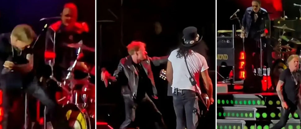 Axl Roses enloquece en pleno concierto en Argentina y ataca a su baterista