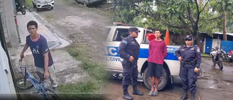 Tras denuncia ciudadana cae ladrón captado robando una bicicleta en Sacacoyo 