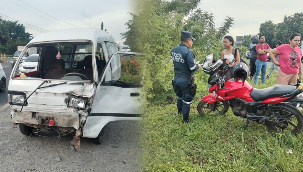 Cuatro lesionados deja aparatoso accidente en Opico, La Libertad