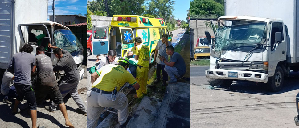 Choque entre dos camiones en carretera la Troncal del Norte deja dos personas lesionadas