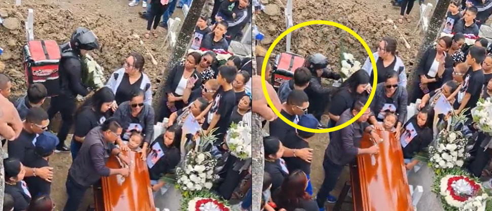 Delivery se cae en plena sepultura mientras entregaba un ramo de rosas