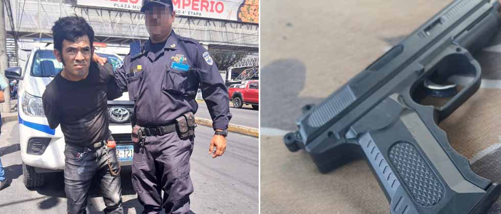 Capturan a sujeto que amenazaba con un arma falsa en San Salvador