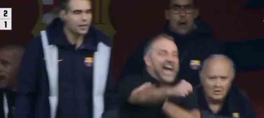 Flick es expulsado por protestar y no estará contra el Real Madrid