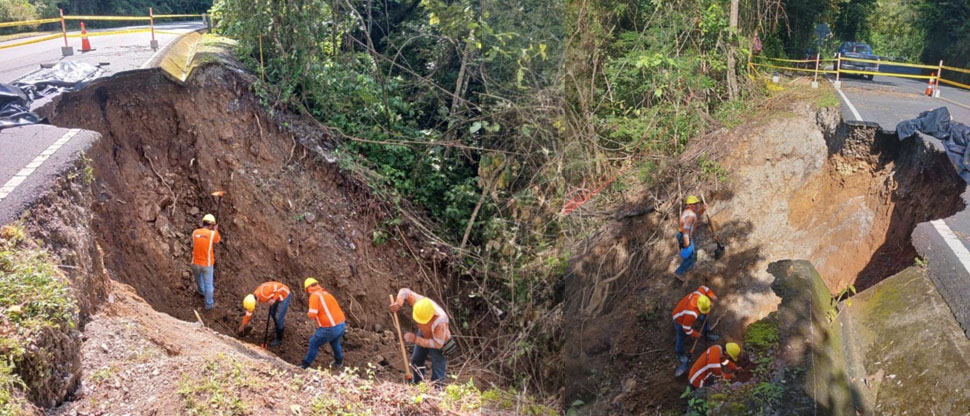 MOP interviene cárcava formada en Chalatenango