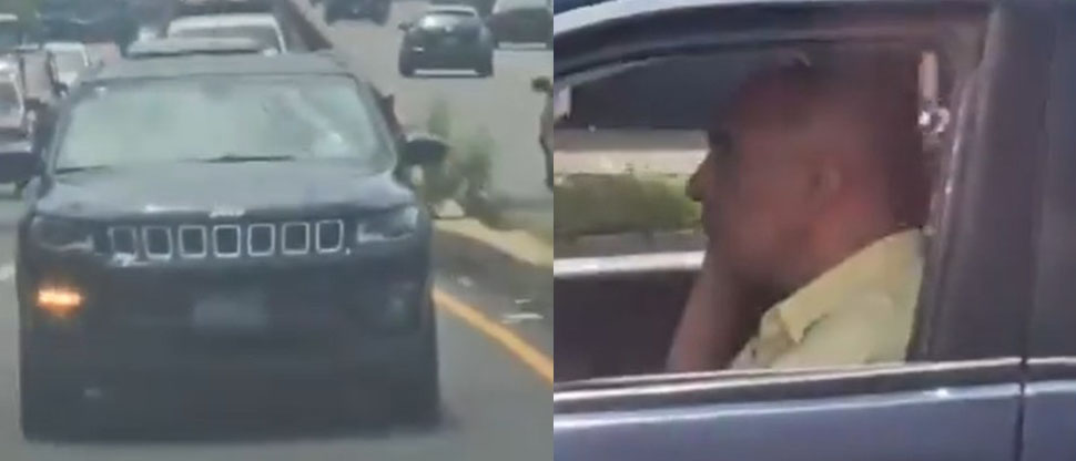 Omar Angulo es captado manejando sin cinturón de seguridad y hablando por celular