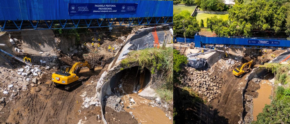 MOP trabaja en la construcción de puente en Villa Lourdes tras colapso por lluvias