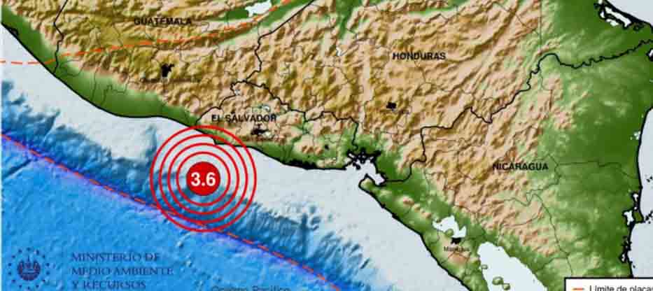 Reportan sismo en las costas de Sonsonate este miércoles