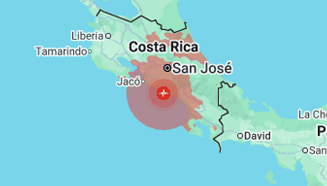 Costa Rica: terremoto de 6.1 sacude el territorio