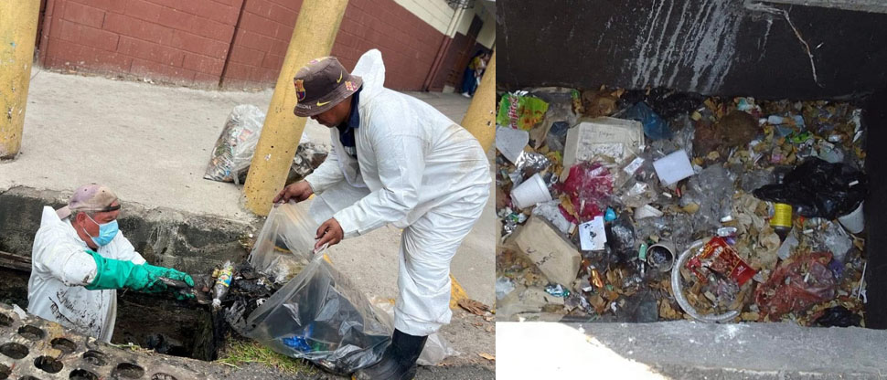 Realizan limpieza de tragantes en Santa tecla