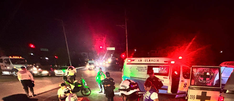 Choque de tres motocicletas deja tres lesionados  en el bulevar Constitución esta madrugada de jueves