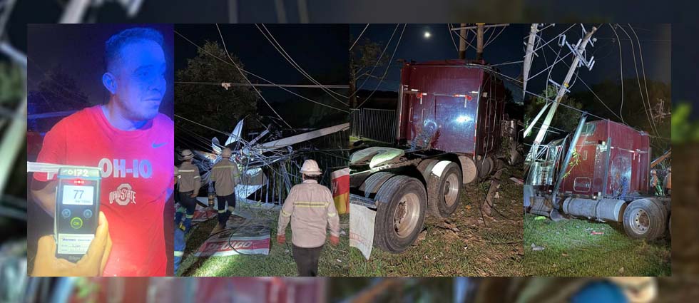 Capturan a panameño que chocó contra varios postes del tendido eléctrico en la carretera de Oro