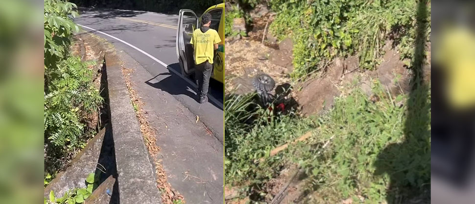 Hombre se salva me milagro al caer con su cuadrimoto a un barranco en Cabañas