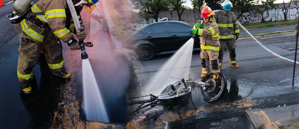 Motociclista resulta lesionado tras accidentarse en la carretera de Oro: la moto acabó en un tragante e incendiada