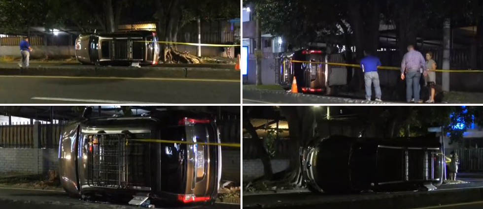 Dos mujeres resultan lesionadas tras choque de camioneta contra un árbol en la colonia Escalón