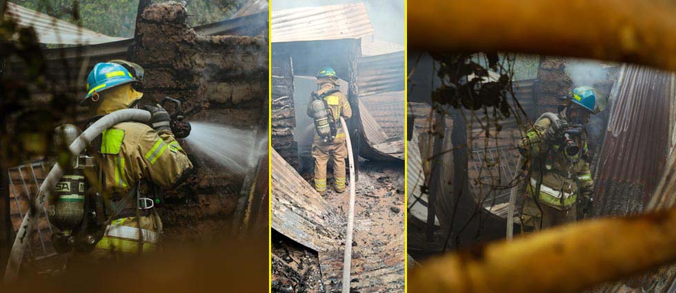 Incendio consume humilde vivienda en San Marcos este sábado