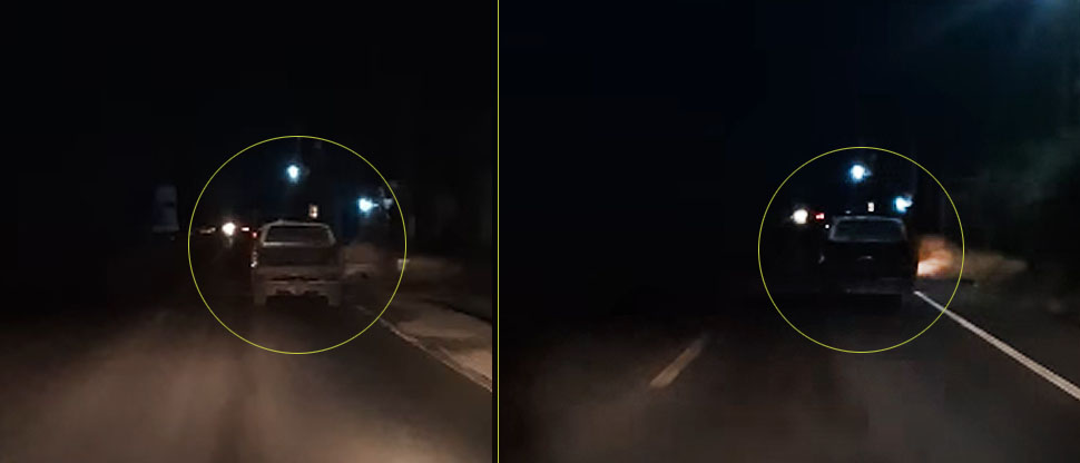 Conductor denuncia que casi choca contra vehículo sin sistema de luces traseras