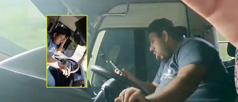 Denuncian a microbusero que iba más pendiente de su celular que del volante