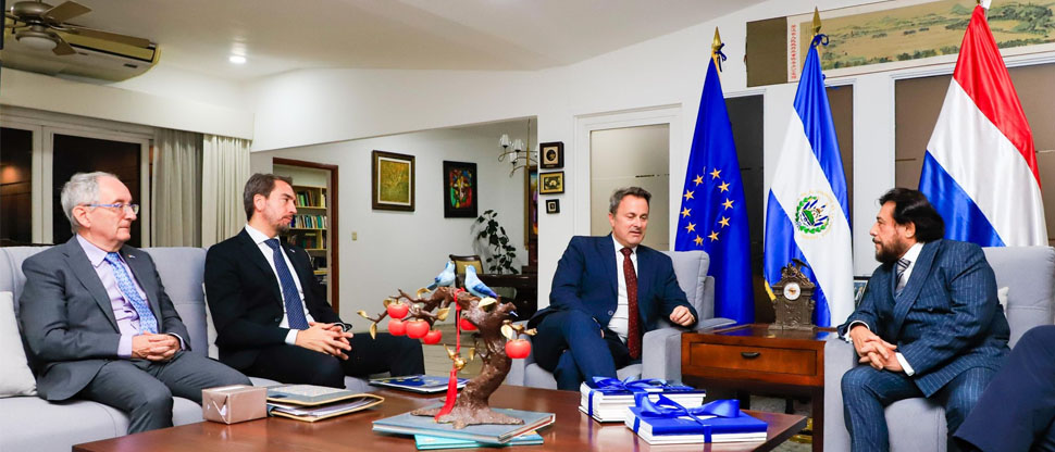 Vicepresidente Félix Ulloa presenta a representante de Luxemburgo la visión del Gobierno