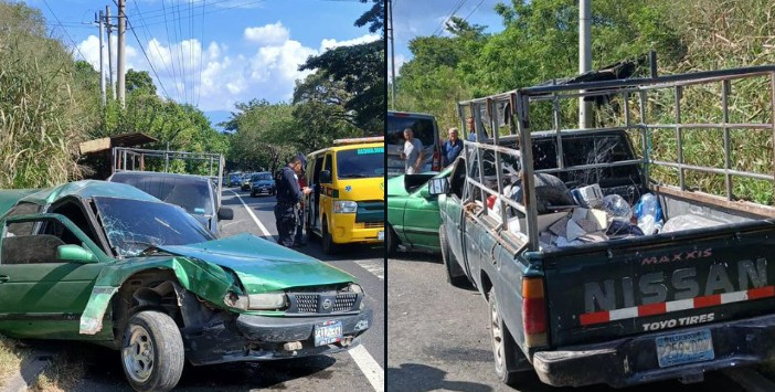 Cuatro personas lesionadas en triple accidente sobre carretera Panamericana