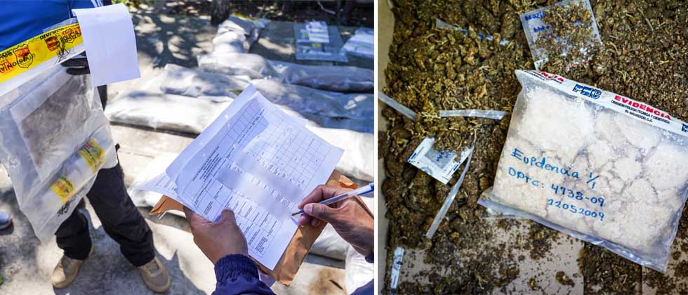 Autoridades de la FGR y PNC verifican droga que será destruida esta tarde