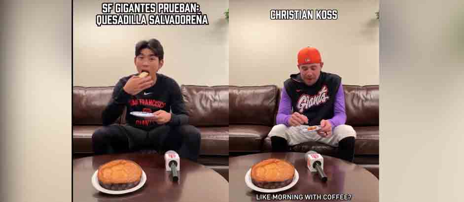 Beisbolistas de los Gigantes de San Francisco se rinden a la quesadilla de El Salvador