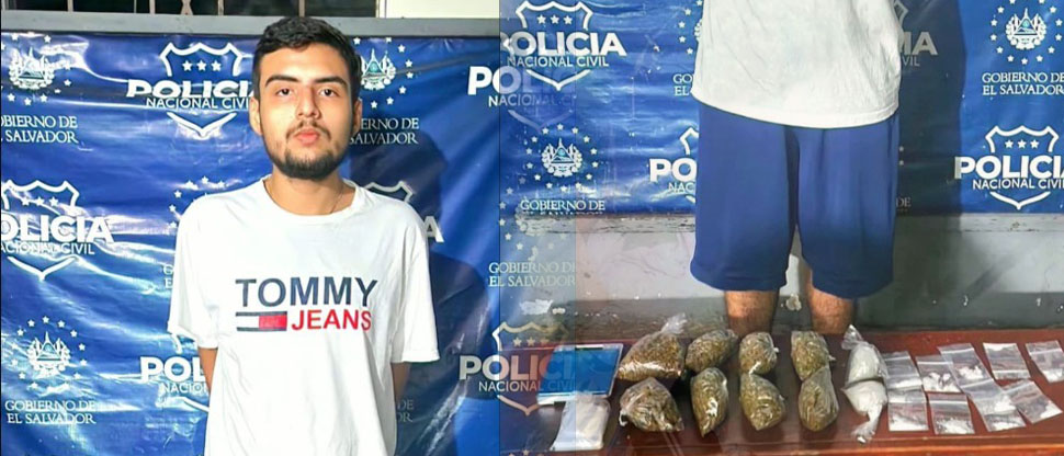 PNC captura a peligroso pandillero con buen cargamento de droga en Sonsonate