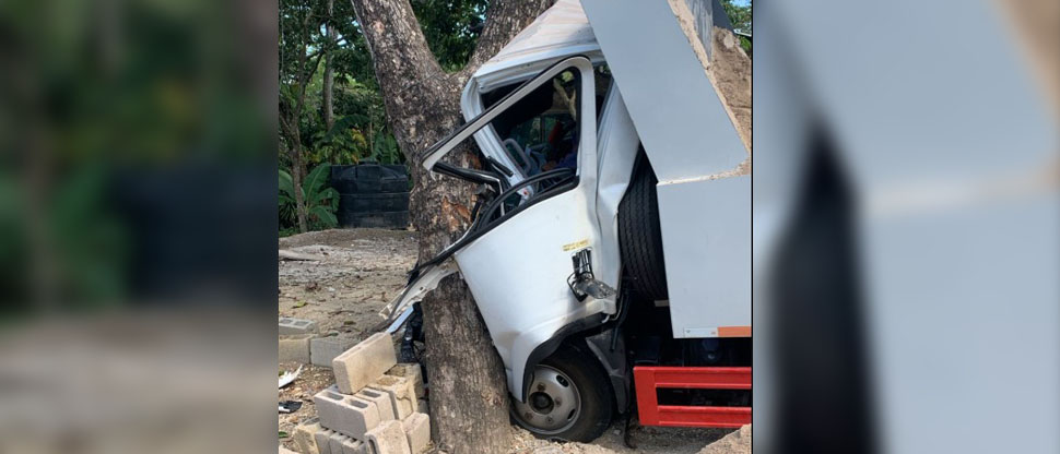 Motorista de rastra se duerme mientras manejaba y termina contraminado con un árbol