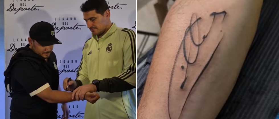 Salvadoreño cumple sueño de conocer a Casillas y se tatúa su firma como recuerdo eterno