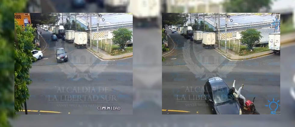 Captan fuerte siniestro vial en Santa Tecla: ¿Quién tuvo la culpa?