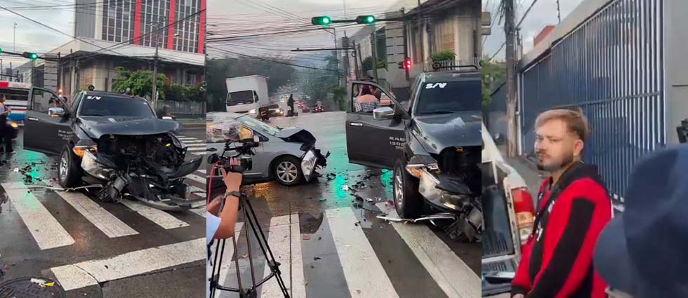 Fuerte siniestro vial deja dos lesionados en la alameda Roosevelt