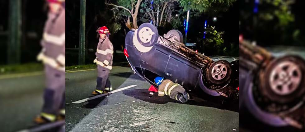 Reportan un lesionado tras fuerte siniestro vial en la autopista a Comalapa