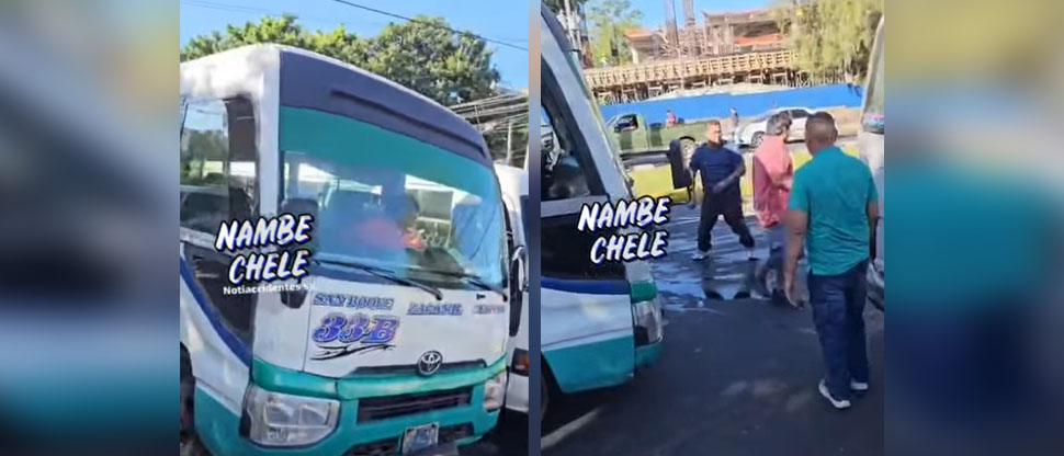 No es 24 y dos microbuseros ya se están dando los abrazos en plena vía