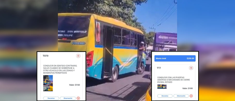 “Tres doritos después” multan a microbusero por circular en sentido contario