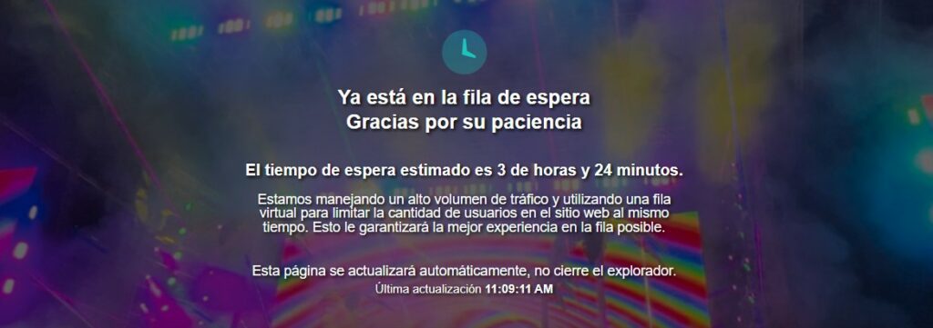 Reportan fila virtual de más de tres horas para comprar boletos de Shakira