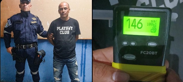 Detienen a conductor ebrio tras provocar choque en carretera de Santa Ana
