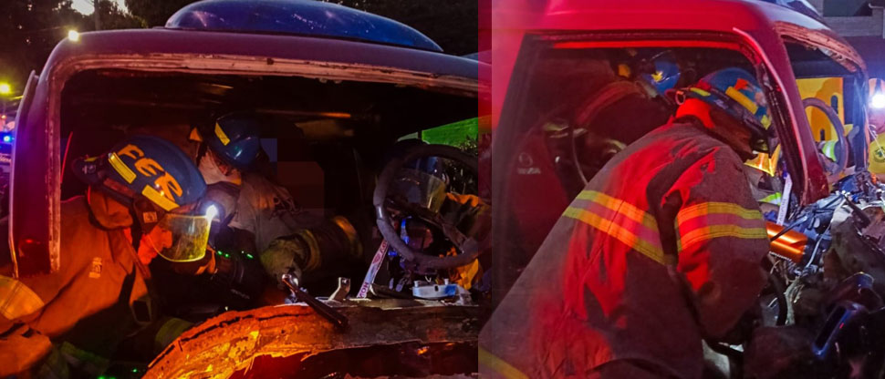 Bomberos rescatan persona atrapada en accidente de tránsito en San Martín