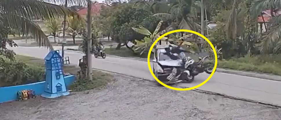 Brasil: impactante choque de motociclista queda captado en cámara